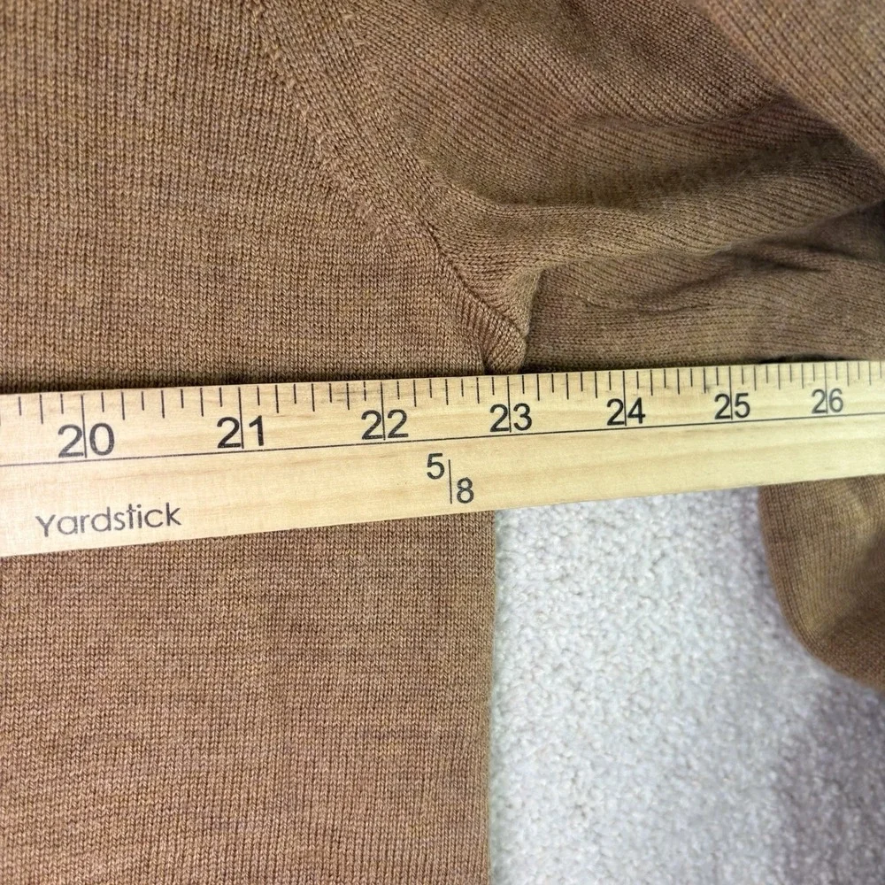 J. CREW 100% Merino‎ Wool V Neck Sweater Tan Men's Size XL Tall Classic Preppy